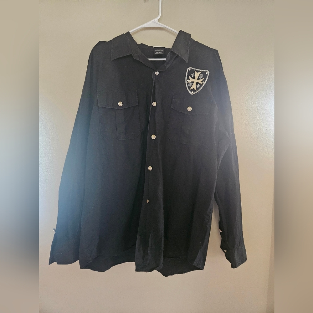 Russo Black Cotton Shirt 2XL